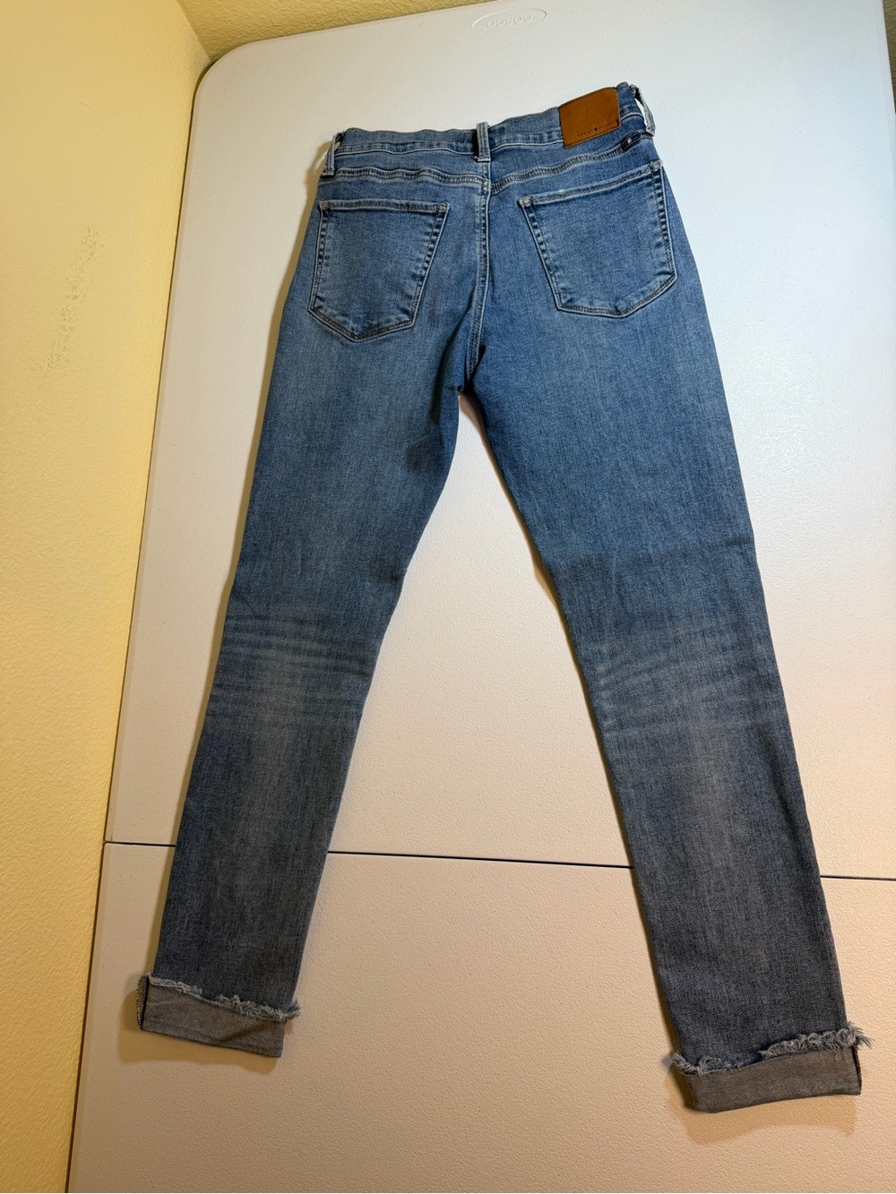 Lucky Brand Skinny Jeans Women’s Size 4/27 Medium Wash Distressed Raw Hem EUC - Picture 12 of 13